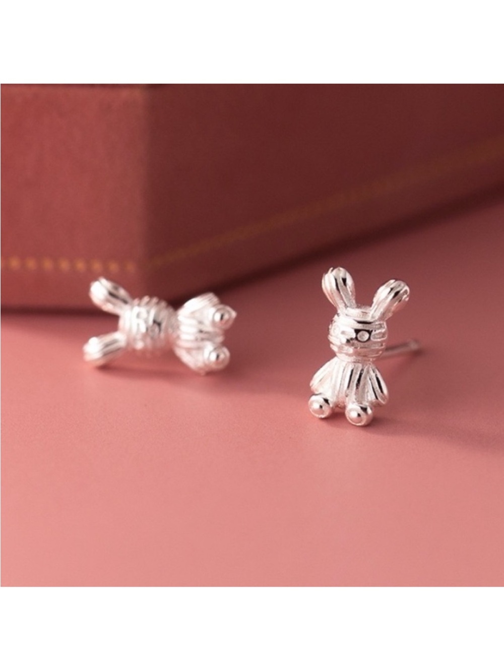 BOUTIQUE Gold Bunny Rabbit Dainty Minimalist Stud Post Earrings